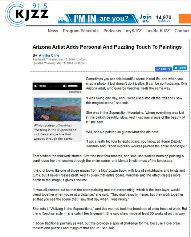 NPR radio interview text w KJZZ logo